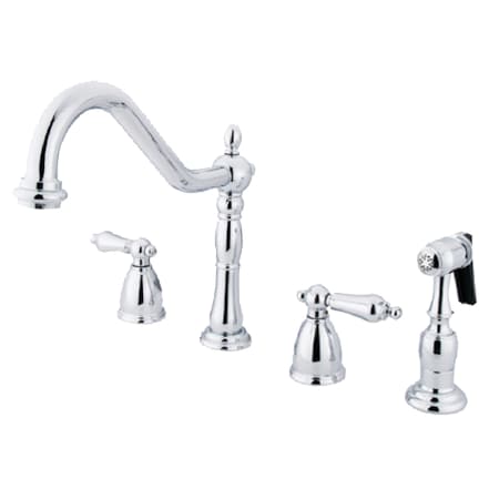 Kingston Brass Widespread Kitchen Faucet, Polished Chrome KB1791ALBS